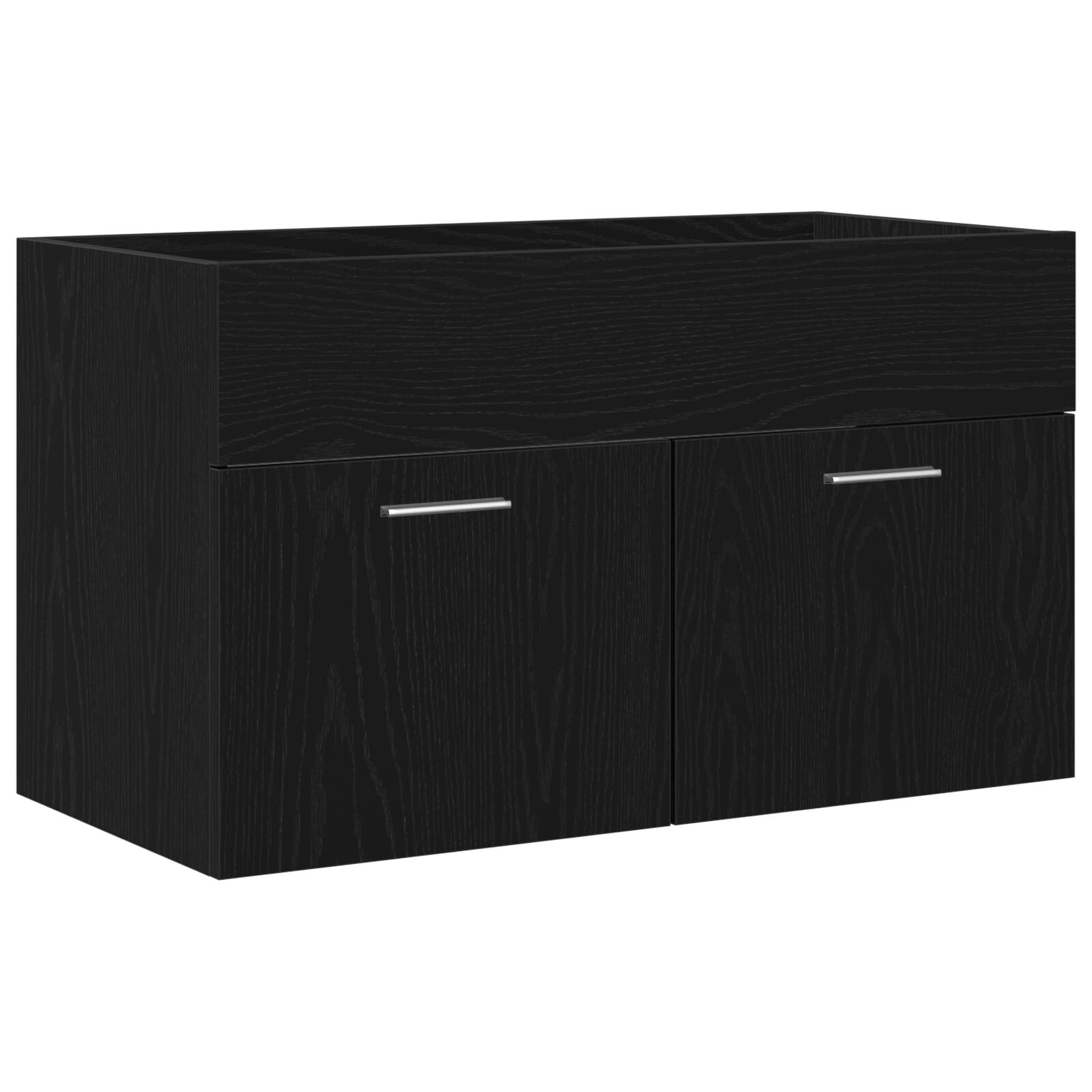 Mueble de baño vidaXL Negro Roble 90x38,5x46 cm Madera elaborada