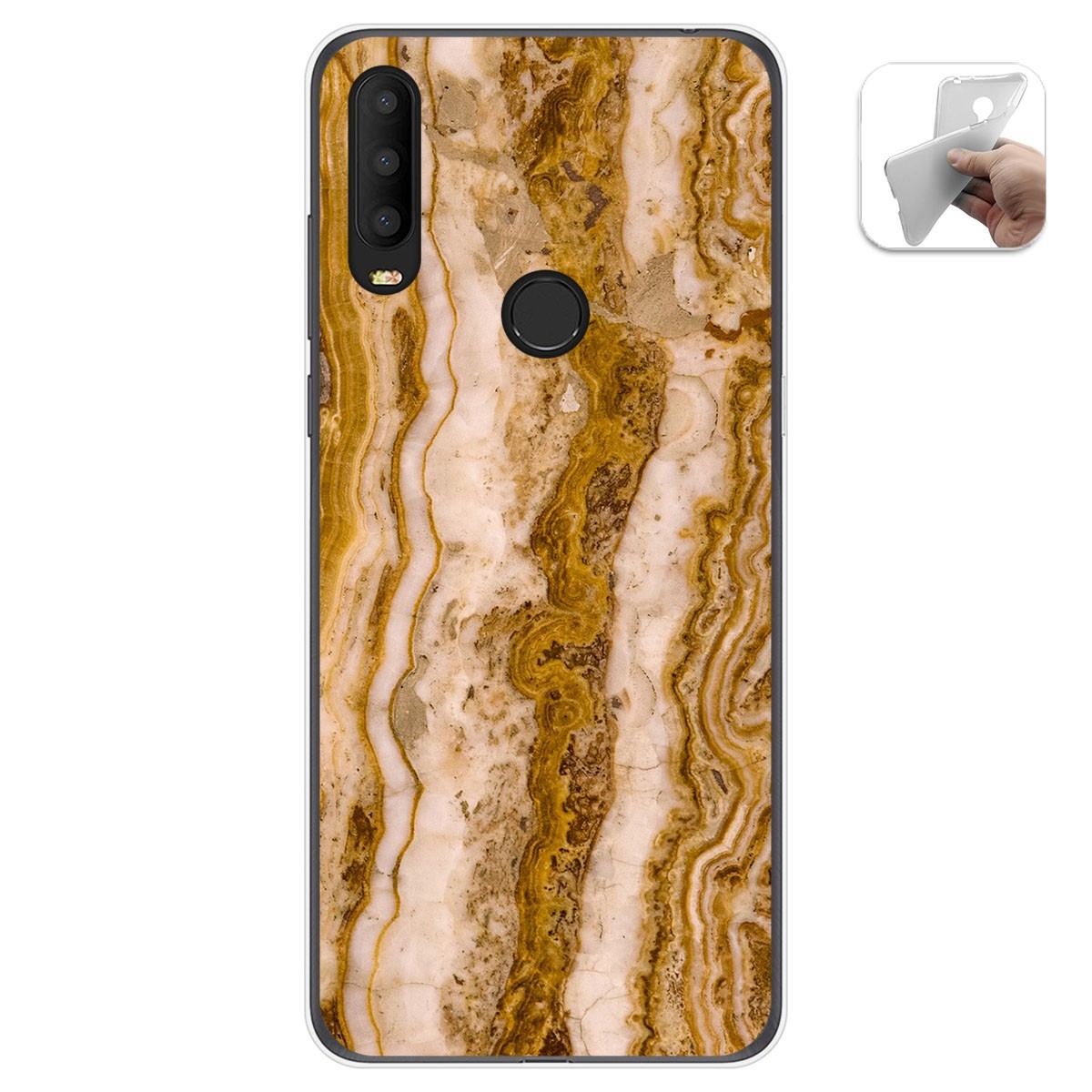 Tumundosmartphone Funda Gel Tpu para Alcatel 3X 2020 diseño Mármol 10 Dibujos