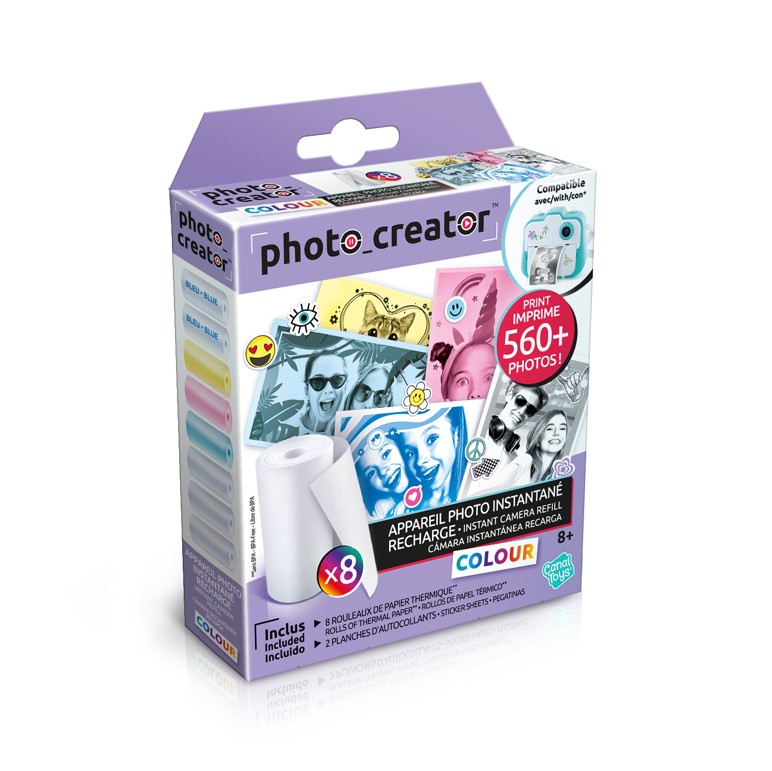 Pack de 8 Rollos de Papel Térmico Especial - Special Paper Refill Kit - Photo Creator - Canal Toys - CLK016