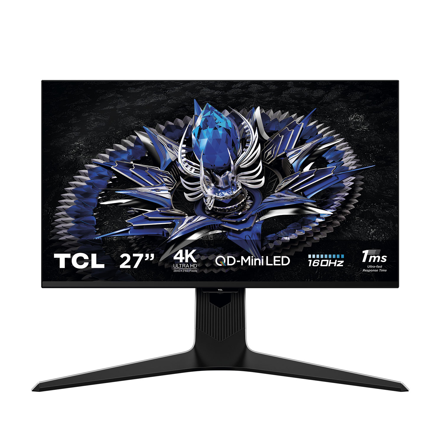 TCL 27R83U Monitor 27" 4K UHD Mini LED para Juegos, 160Hz, 1ms, HDR Boost, Modos FPS/RPG, Diseño Blanco con LED