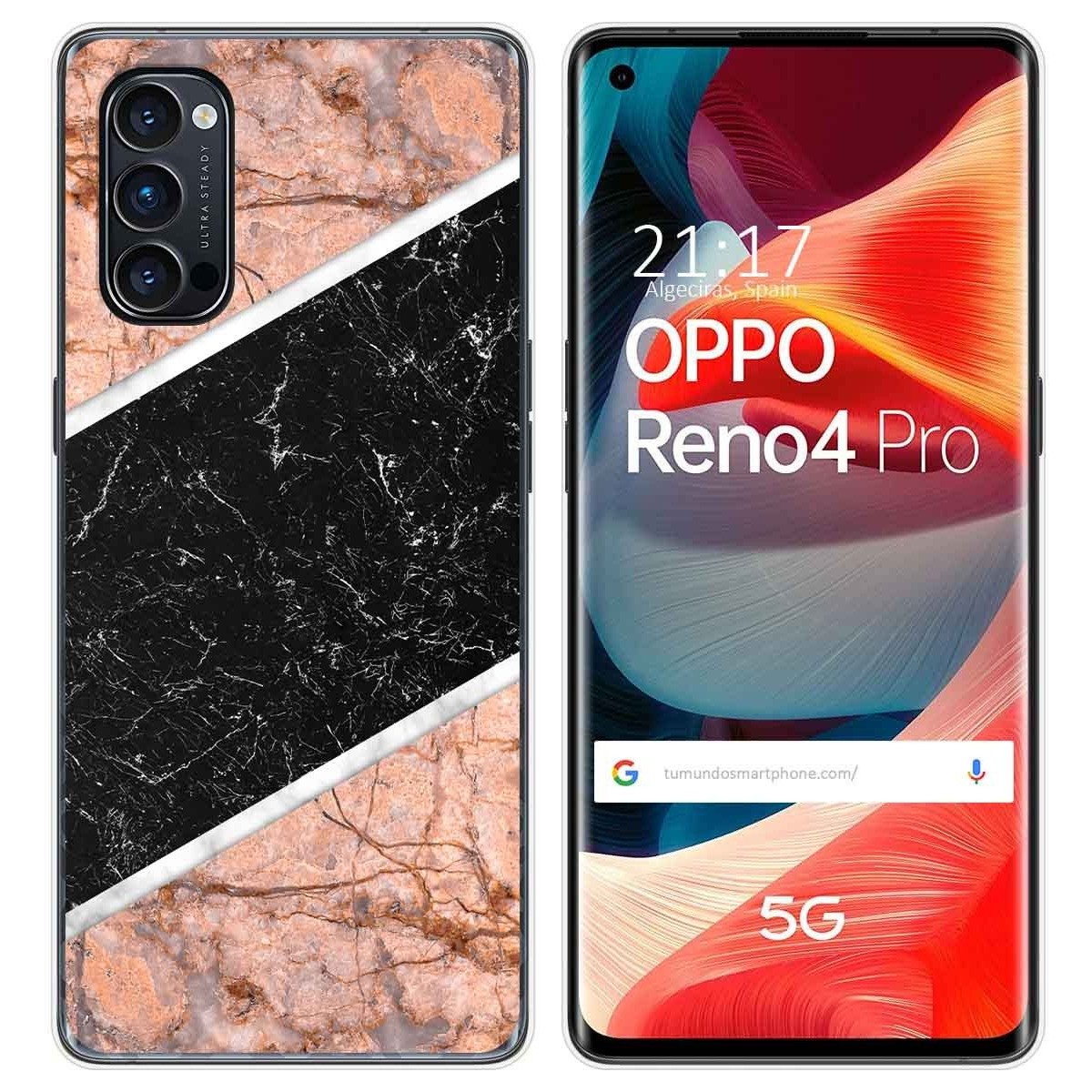 Tumundosmartphone Funda Gel Tpu para Oppo Reno 4 Pro 5G diseño Mármol 07 Dibujos