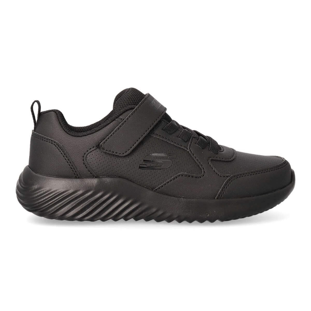 Skechers - Zapatillas deportivas Bounder Power Study para niños, diseño ligero con tejido sintético y cordones elásticos ideal para uniformes escolares