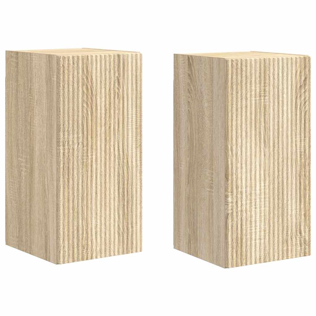 vidaXL Mueble de TV Montado en la Pared 2 uds. Madera de ingeniería Multicolor