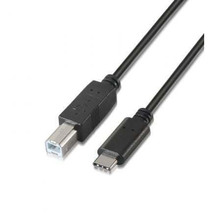 Cable USB 2.0 Impresora Aisens A107-0054/ USB Tipo-C Macho - USB Tipo-B Macho/ Hasta 9W/ 625Mbps/ 2