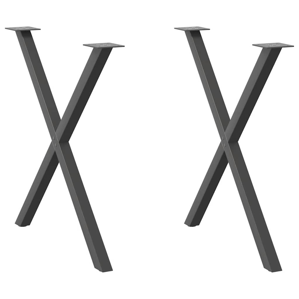 vidaXL Patas para mesa de comedor en forma de X (2 unidades) 80 x (72-73) cm, acero