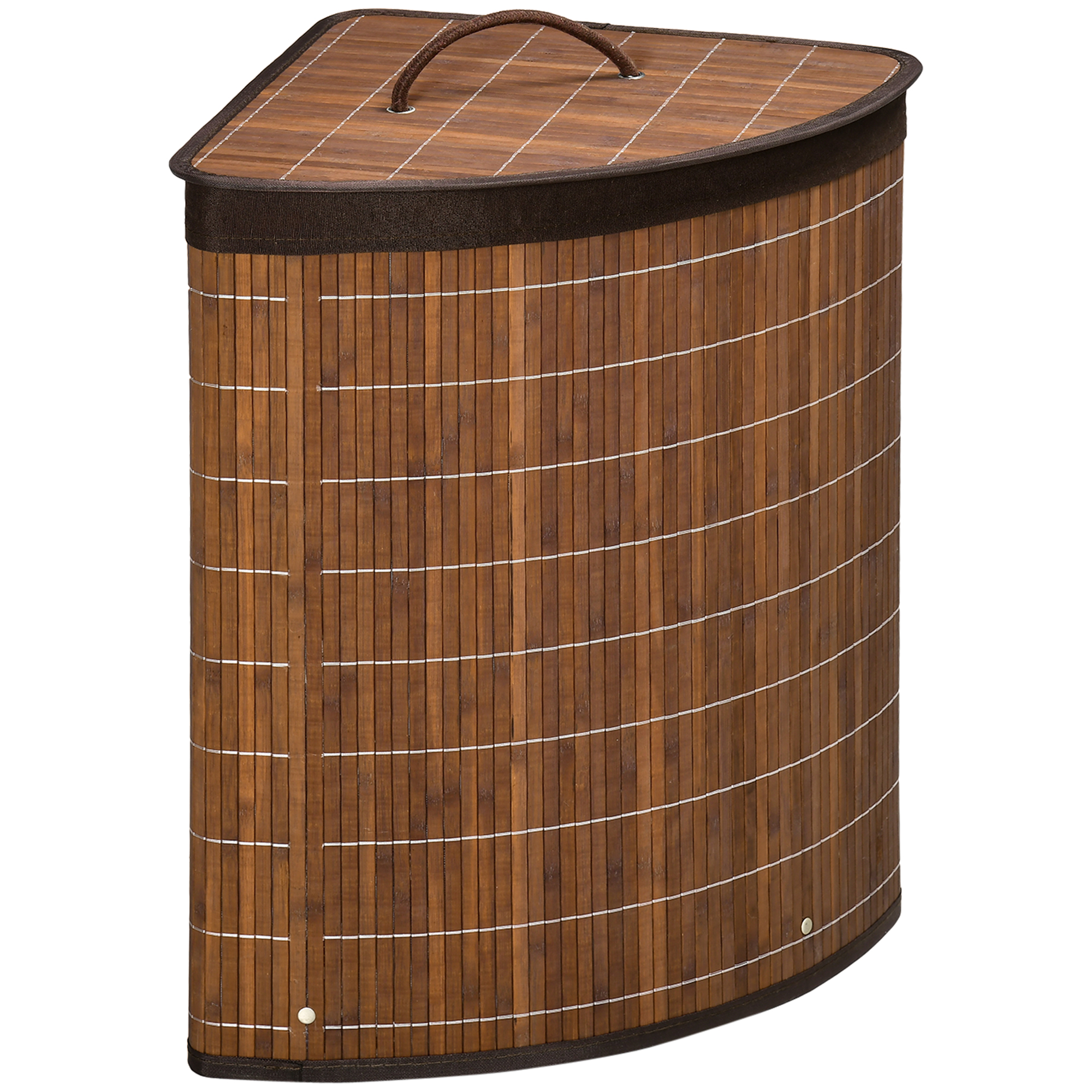 Cesto para ropa sucia de bambú con 2 bolsas HOMCOM 42x35x84,5 cm