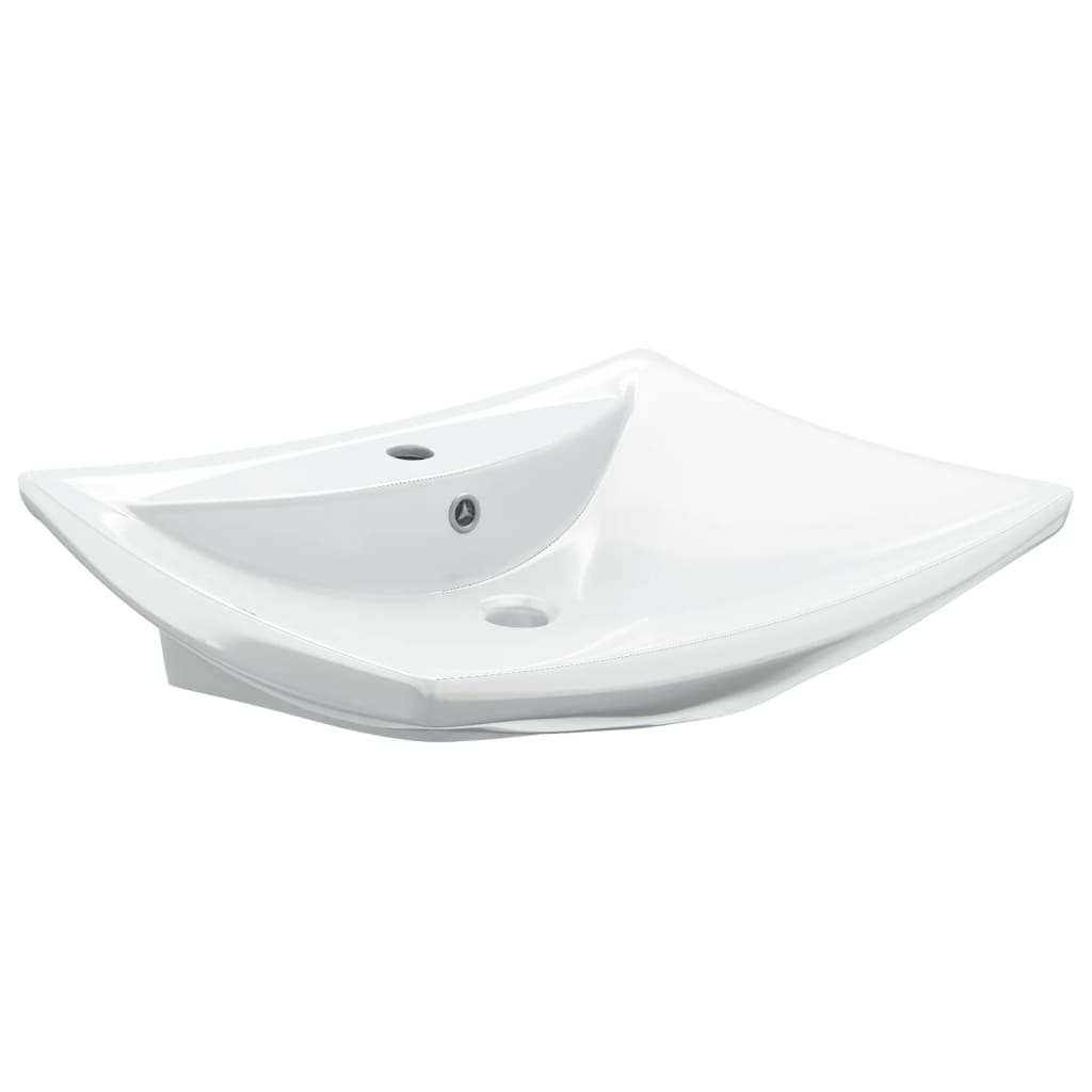 vidaXL Lavabo Rectangular Lujoso Agujero de Grifo y Desagüe Cerámica Color Blanco, Negro, y mas