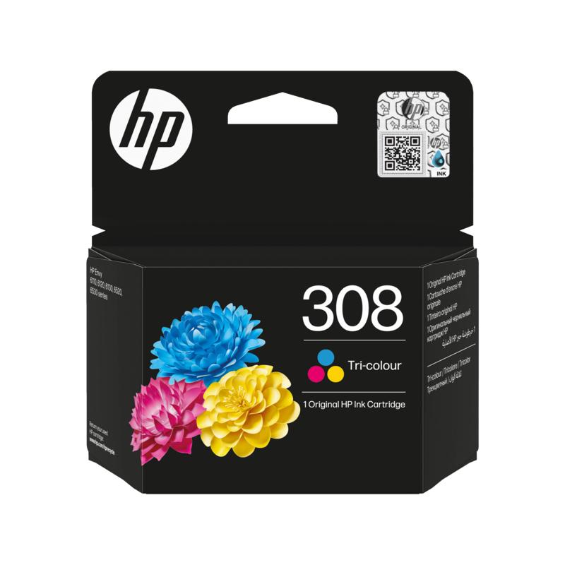 HP Cartucho 308 Color Cian, Magenta y Amarillo 120 p