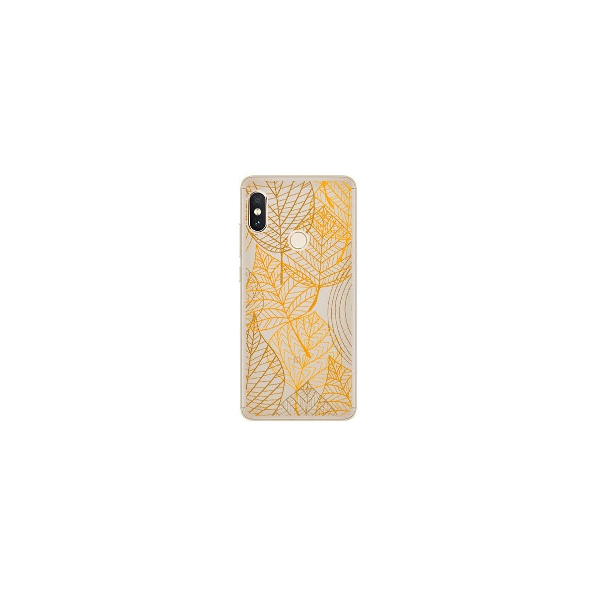 Tumundosmartphone Funda Gel Transparente para Xiaomi Redmi Note 5 / Note 5 Pro Diseño Hojas Dibujos
