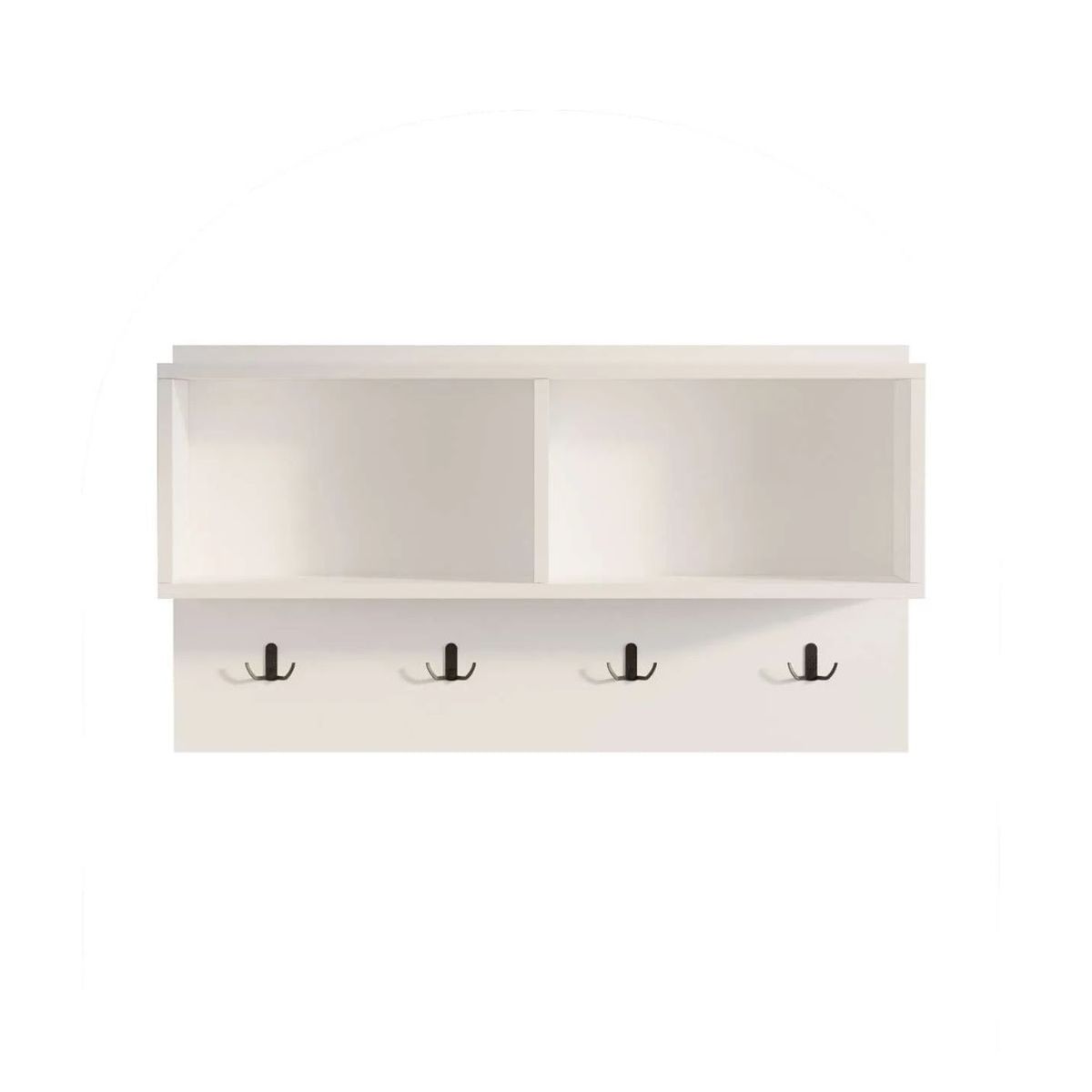 Perchero Brian 4 ganchos + 2 compartimentos blanco 51x92x18,8 cm