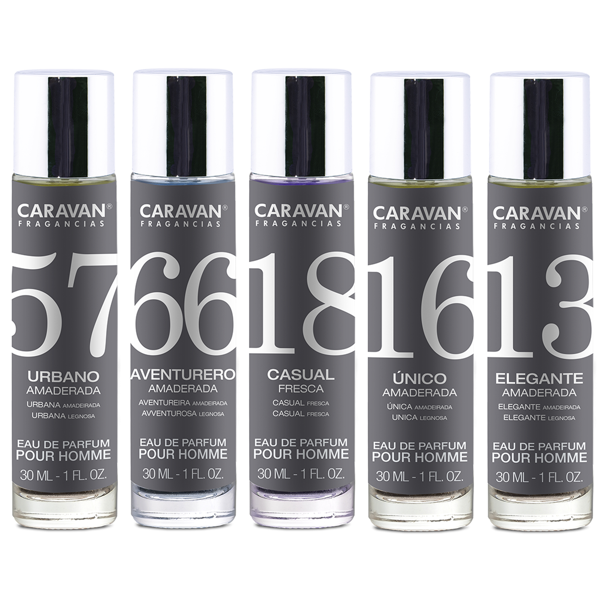 Caravan Fragancias - 5X Caravan perfumes SURTIDOS de hombre Nº13 + Nº16 + Nº18 + Nº56 + Nº57.
