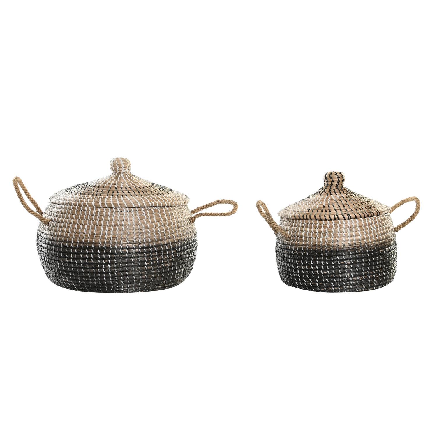 CESTA SET 2 SEAGRASS 41X41X33 NATURAL DC192018 - EL MEJOR COMPLEMENTO PARA TU HOGAR FIJALO