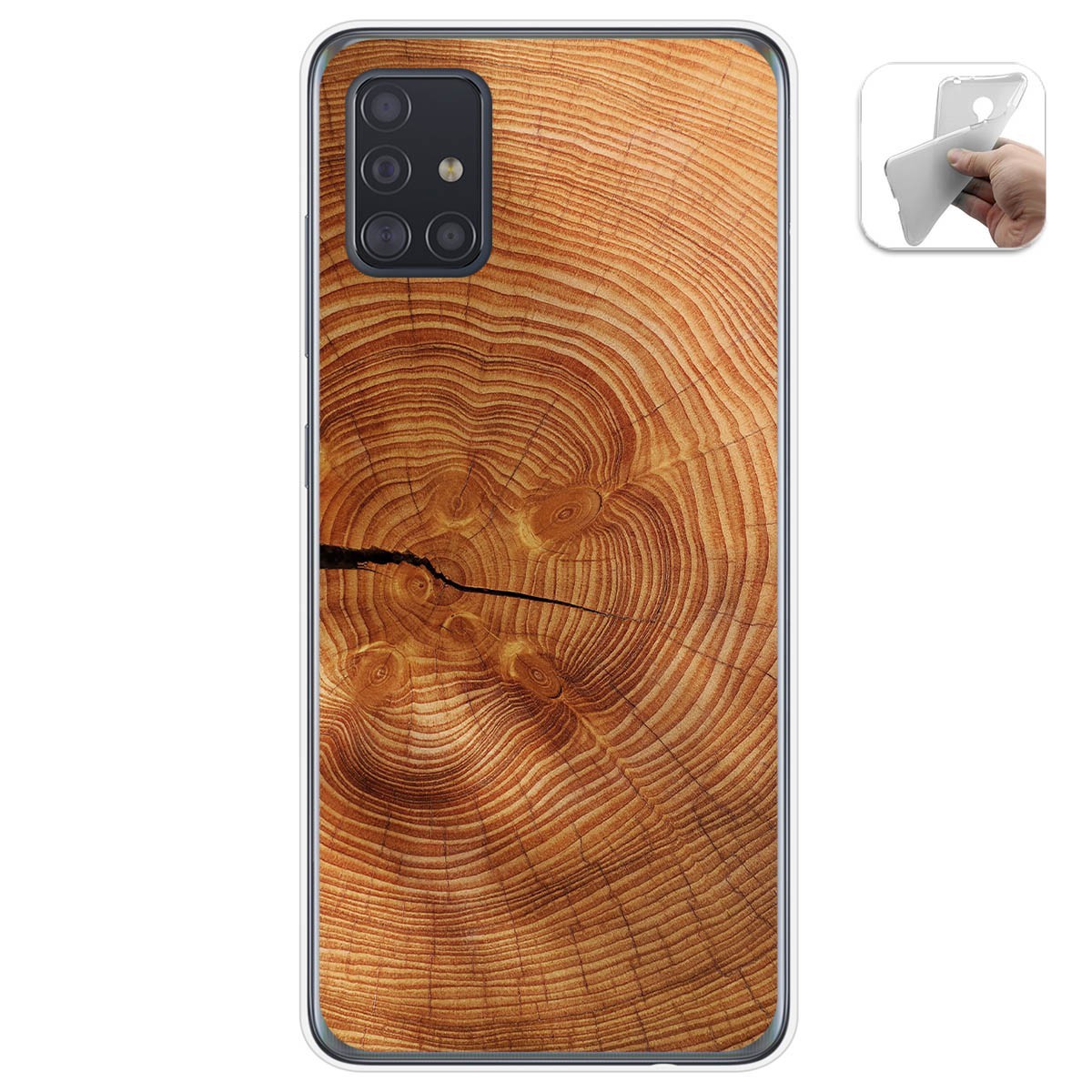 Tumundosmartphone Funda Gel Tpu Samsung Galaxy A51 5G Madera 04 Dibujos Personalizada