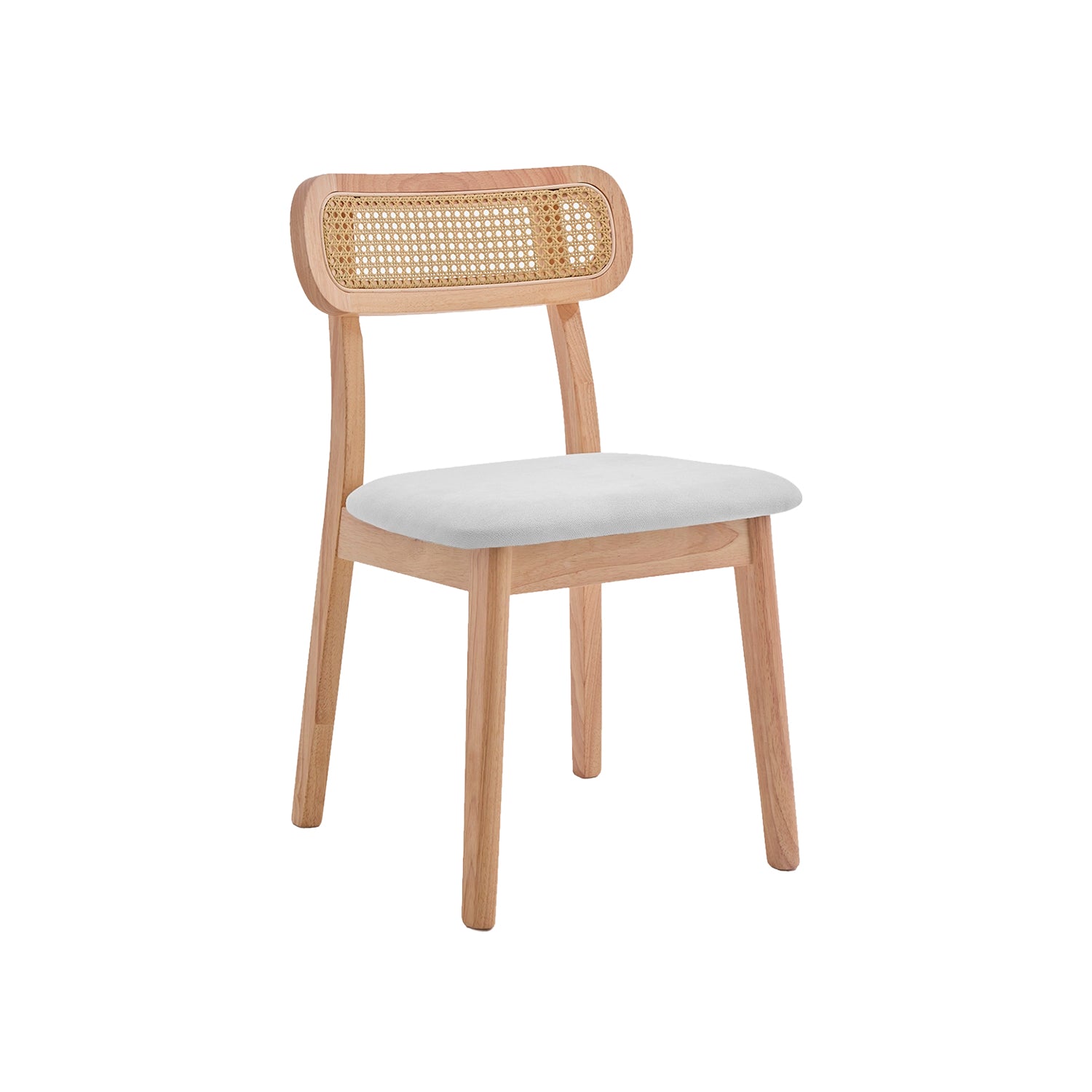Set de 2 sillas de comedor en madera y ratán Olive - Color Madera oscura y gris oscuro - Homekit