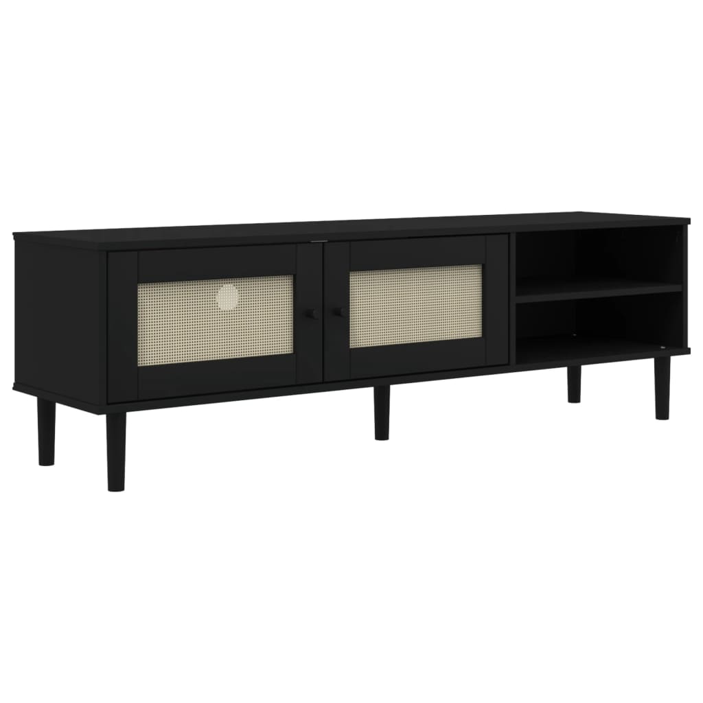 Vidaxl Mueble de TV SENJA Aspecto Ratán Madera Pino 158x40x49cm