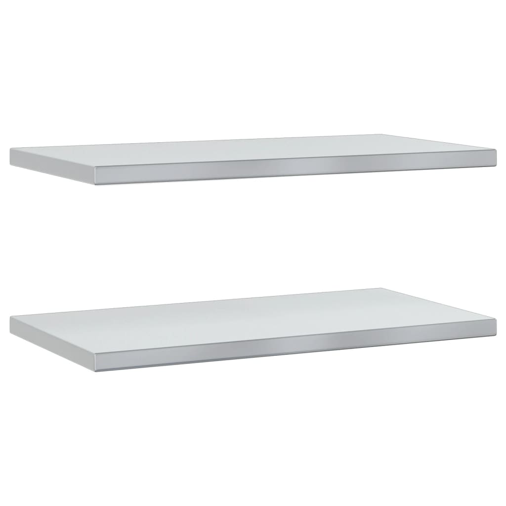Vidaxl Estantes de Pared Acero Inoxidable 75x40x3 Cm - Plateado/Negro