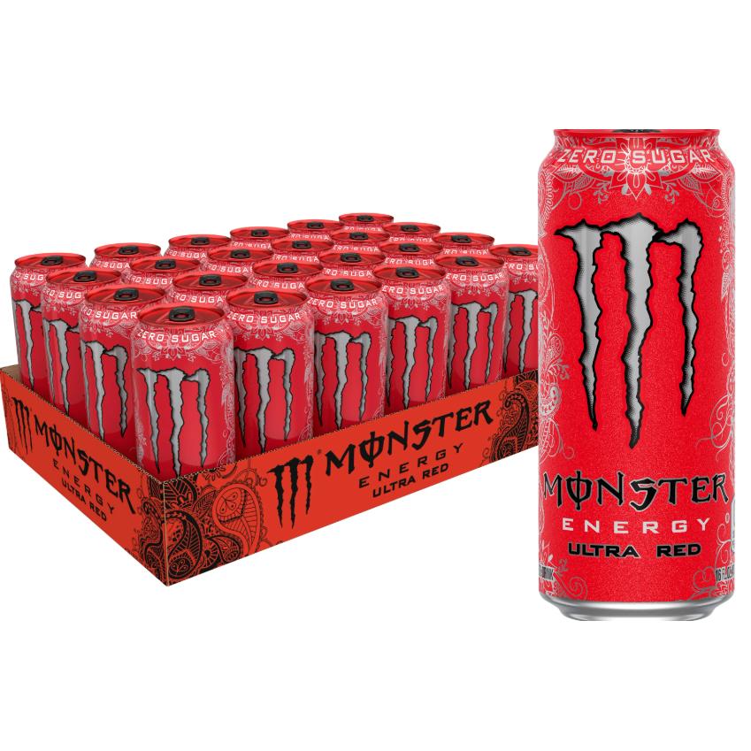 Monster Energy Nacional ULTRA RED 500ML bebida energeticas sin azucar caja 24 unidades