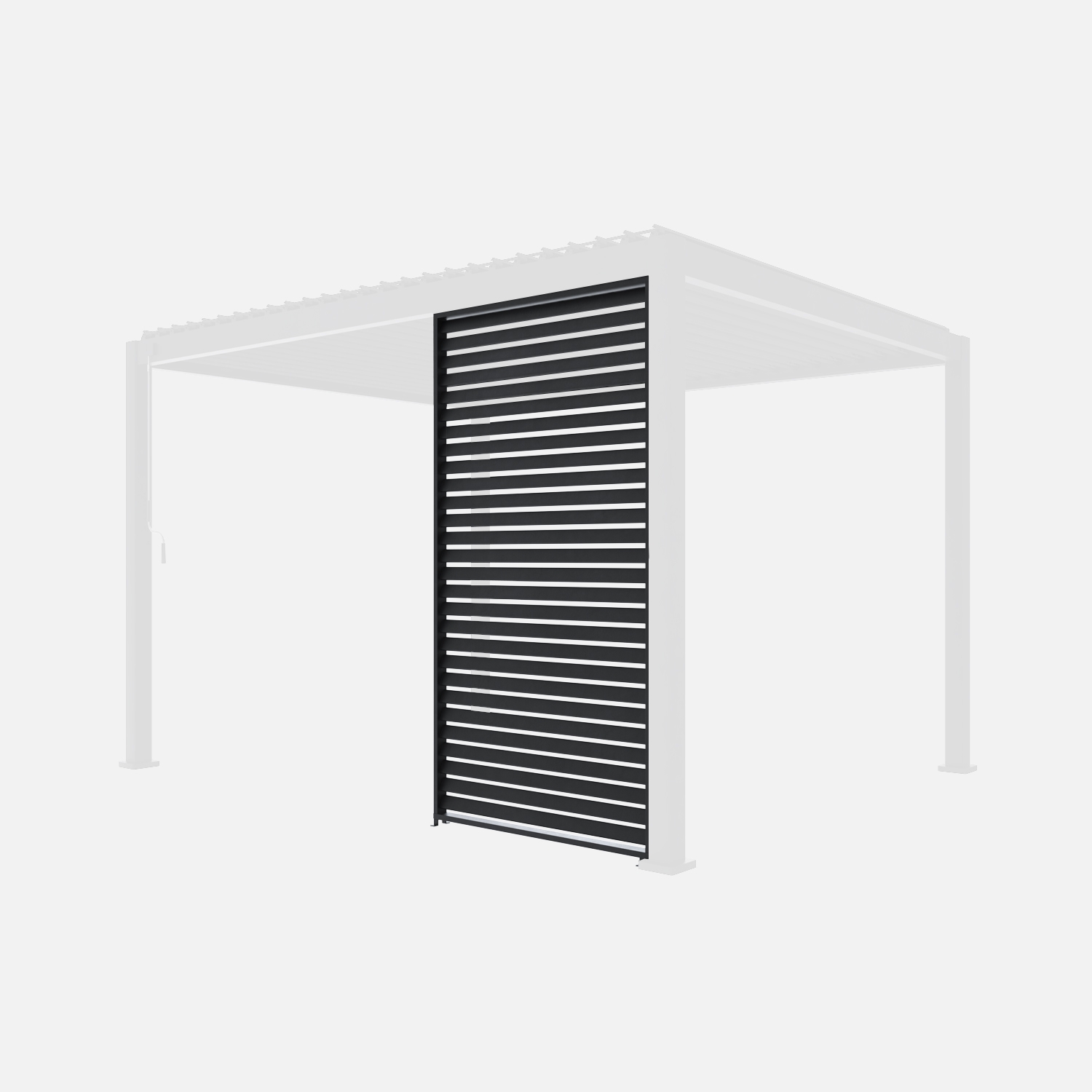 Sweeek - 130cm persianas de aluminio para pérgola Triomphe Antracita - 123x6x238 cm