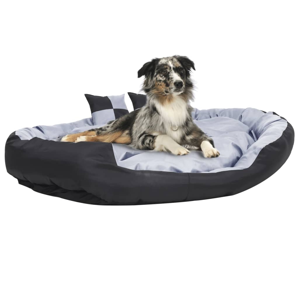 vidaXL Cojín para perro reversible y lavable gris y negro 150x120x25 cm