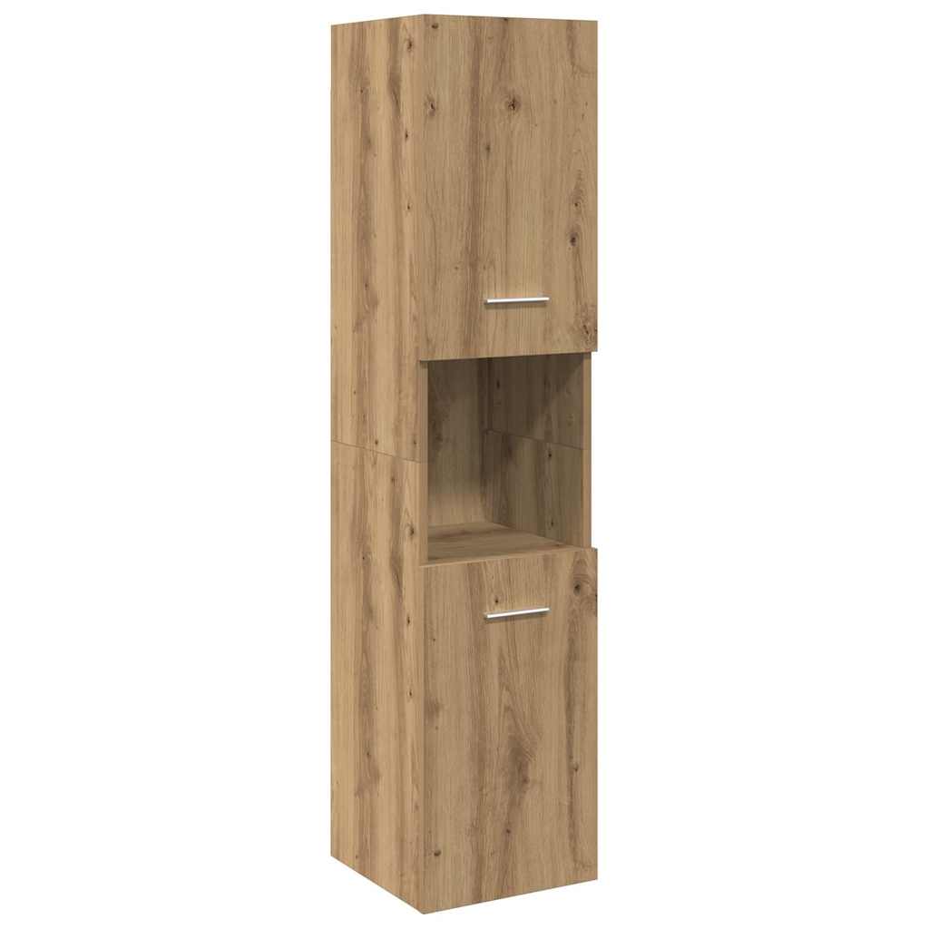 vidaXL Armario pared baño madera ingeniería roble artisian 30x30x130cm
