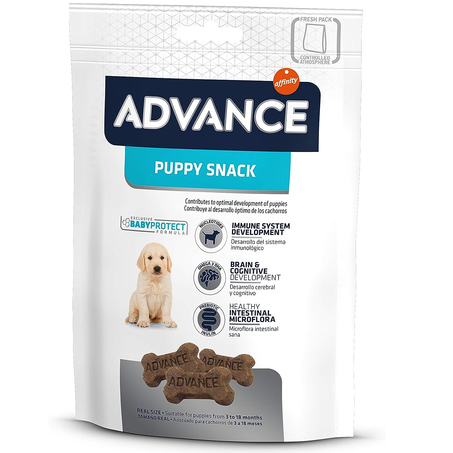 Advance Puppy Snack - Galletas para Cachorros con Omega 3 E Inulina para un Sistema Inmunitario Saludable
