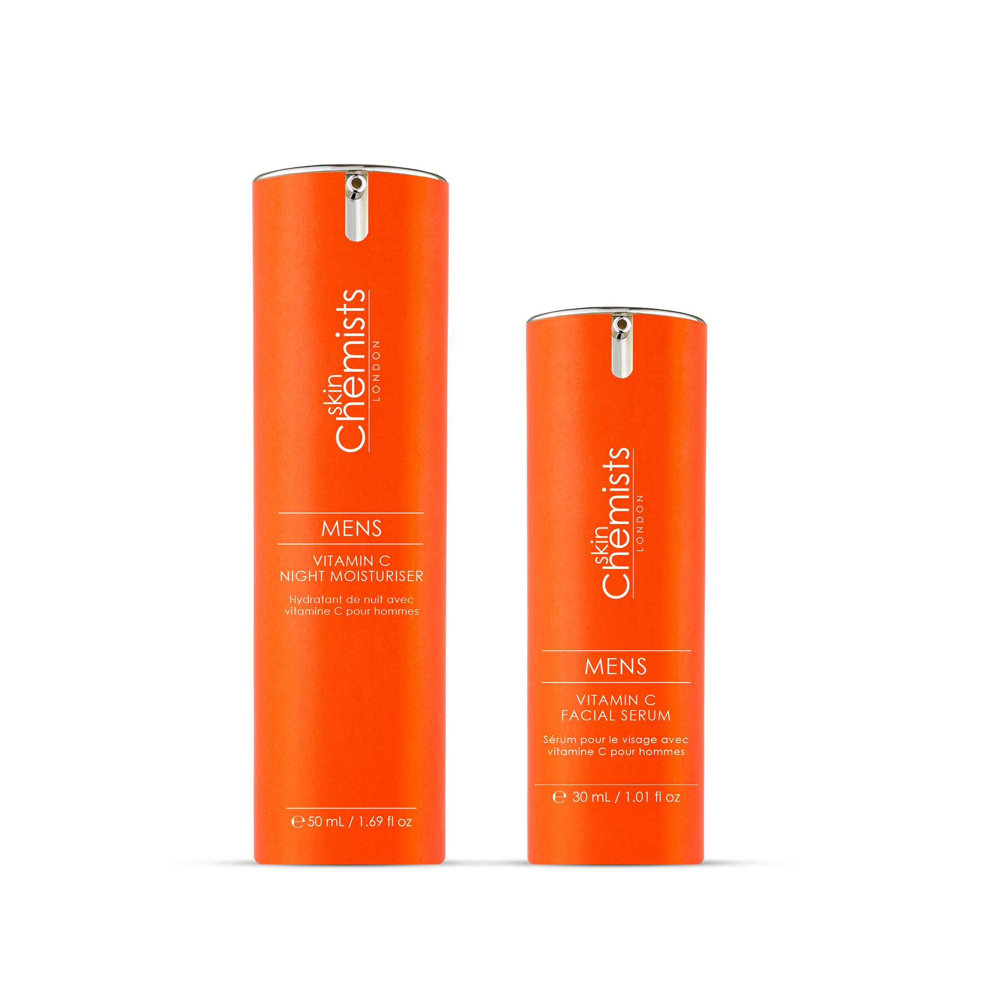 Skin Chemists Kit Facial Hombre con Vitamina C: Cuidado Nocturno para una Piel Radiante