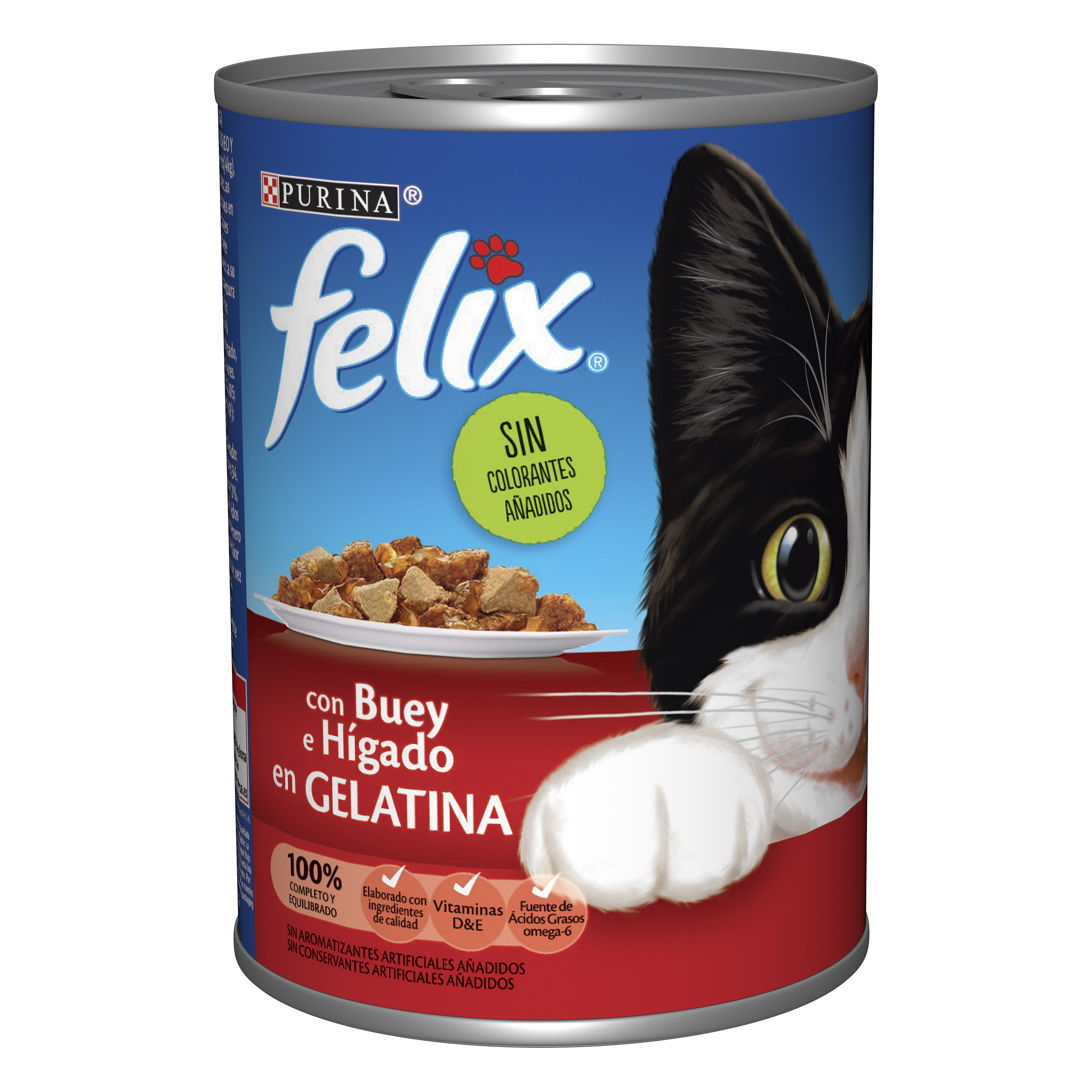 Felix Buey e Hígado en Gelatina Lata para Gatos  Comida húmeda para gatos