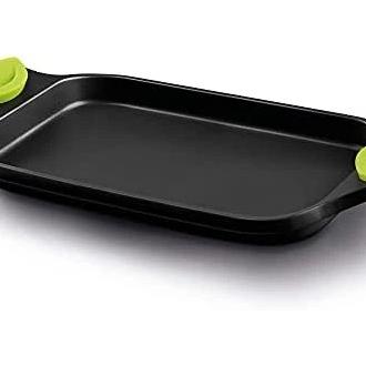 Castey - Plancha grill para parrillas a gas de aluminio negro, diámetro 45 cm y capacidad 3 L, ideal para asados profesionales y guarniciones al vapor
