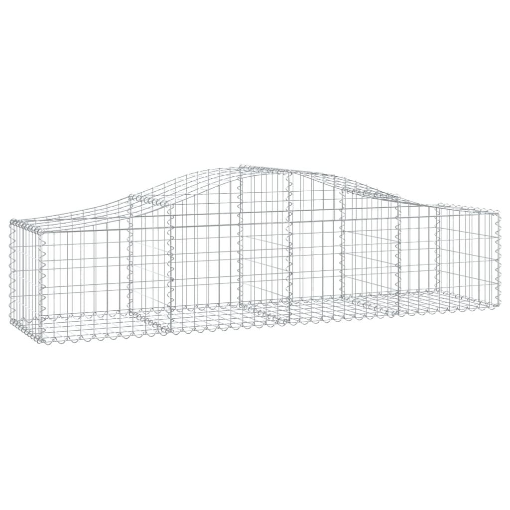 vidaXL Cestas de gaviones 3 uds forma de arco hierro 200x50x40/60 cm