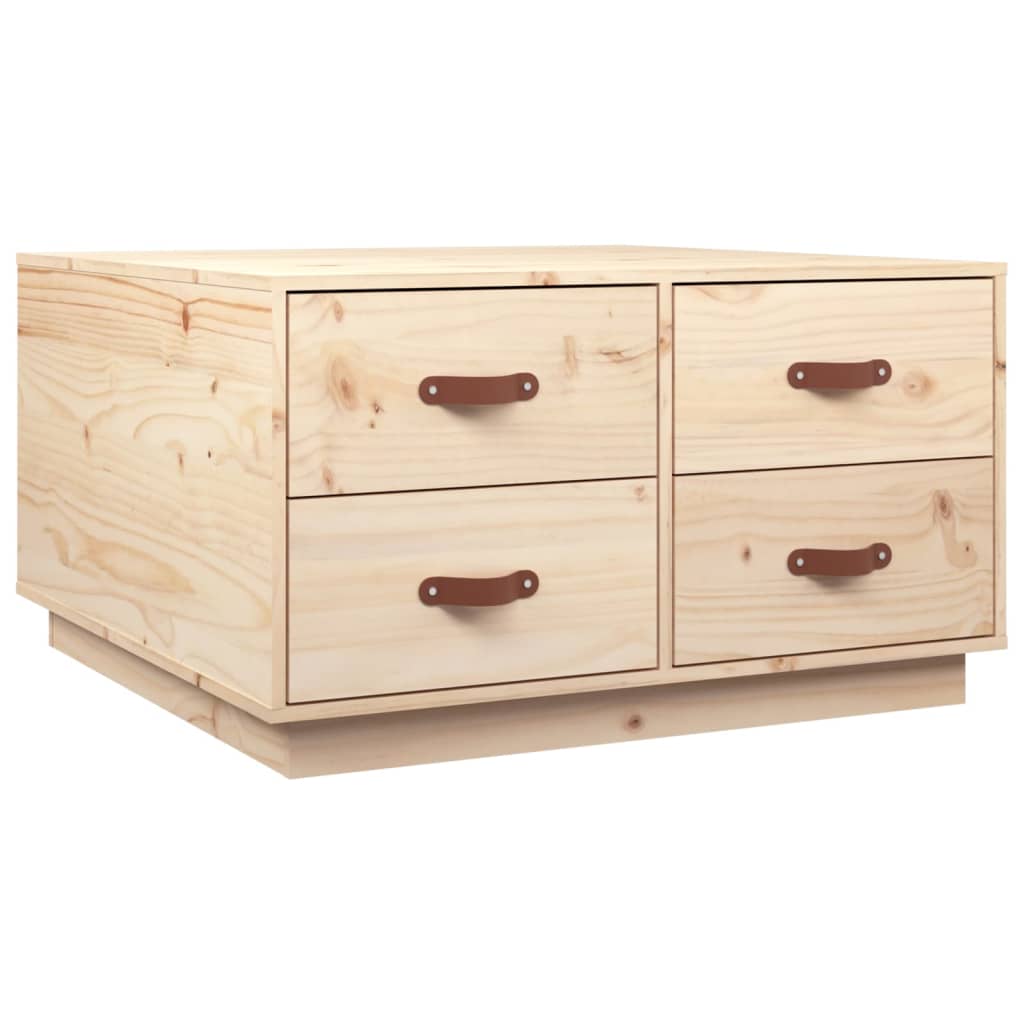 Vidaxl Mesa de Centro de Madera Maciza de Pino 80x80x45 Cm Natural
