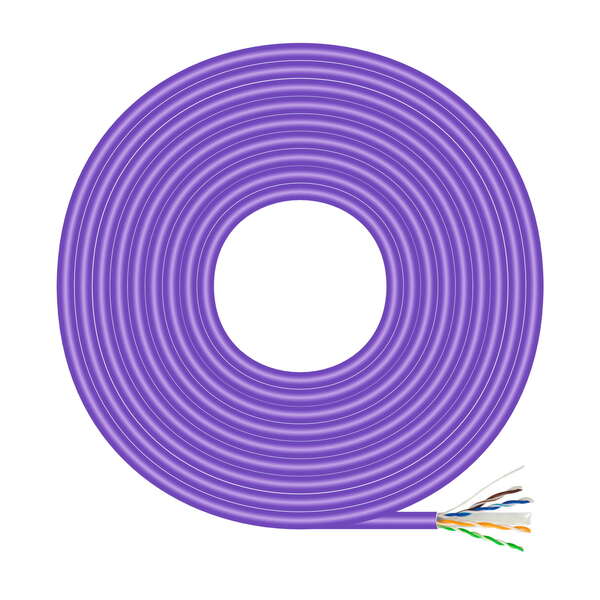Aisens cable de red rj45lszh cat.6 utp rigido awg23 cca (aleacion) - 500m - color violeta