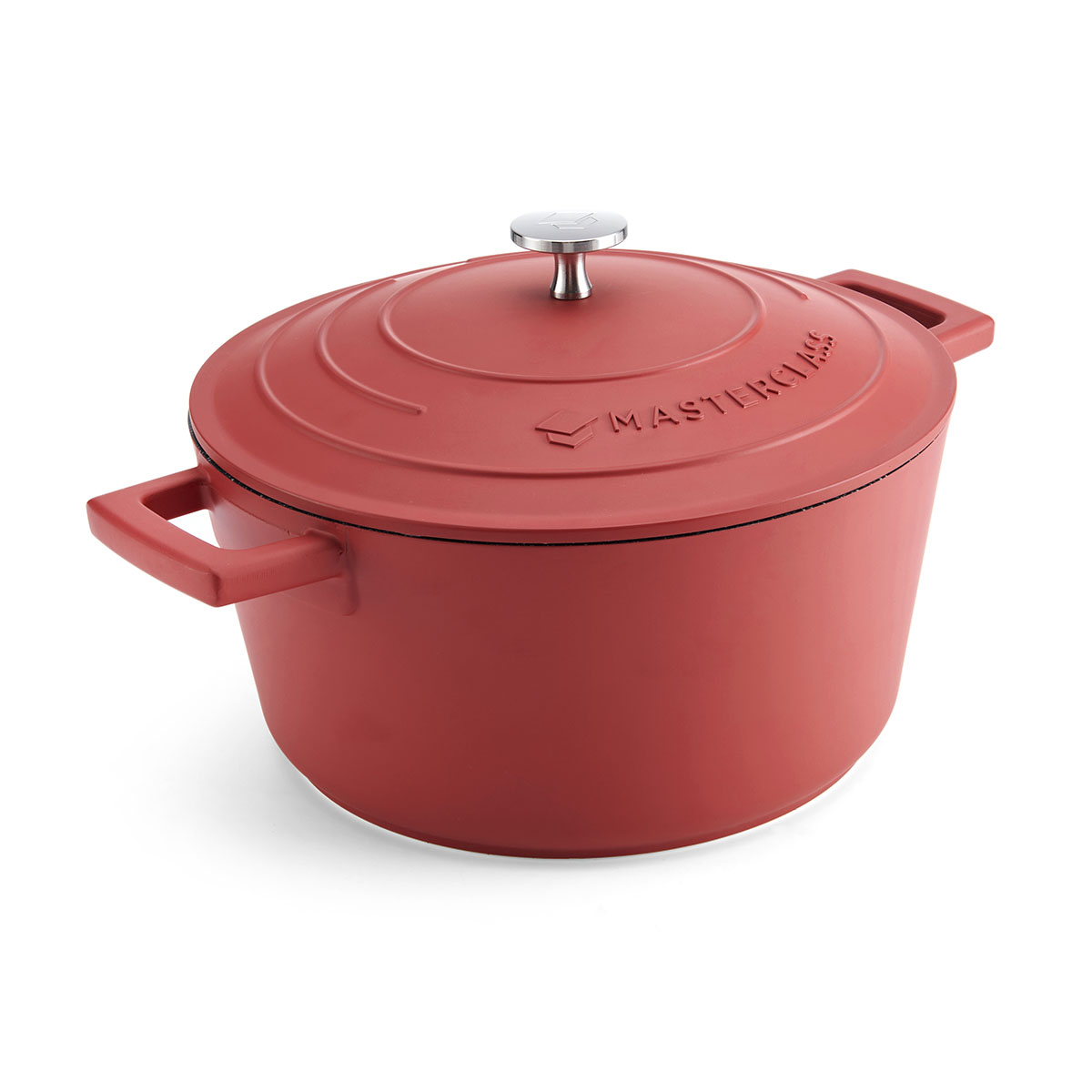 MasterClass 4 L/24 cm Medium Pot with Lid, Light Cast Aluminum, Suitable for Induction, Oven and Oven, Red Color