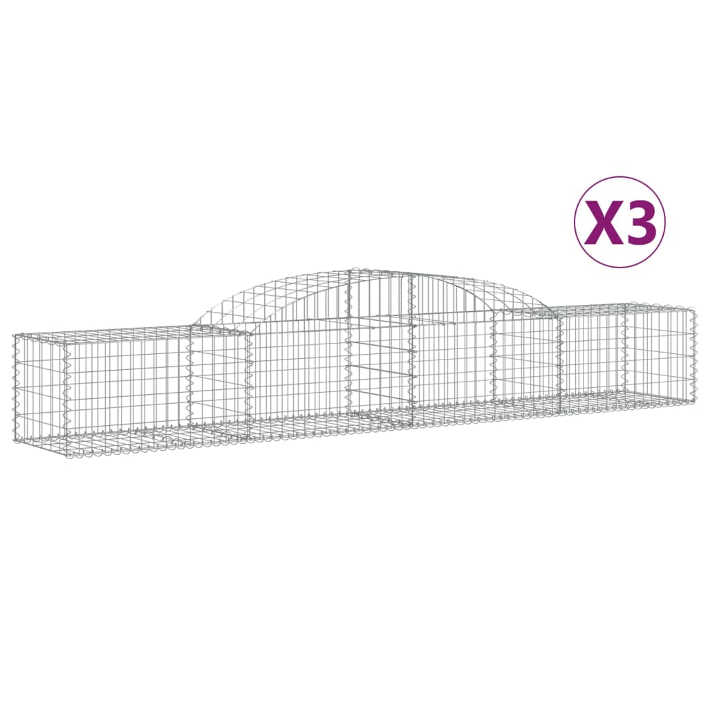 Vidaxl Cestas de Gaviones de Hierro Galvanizado - Pack de 3 Unidades