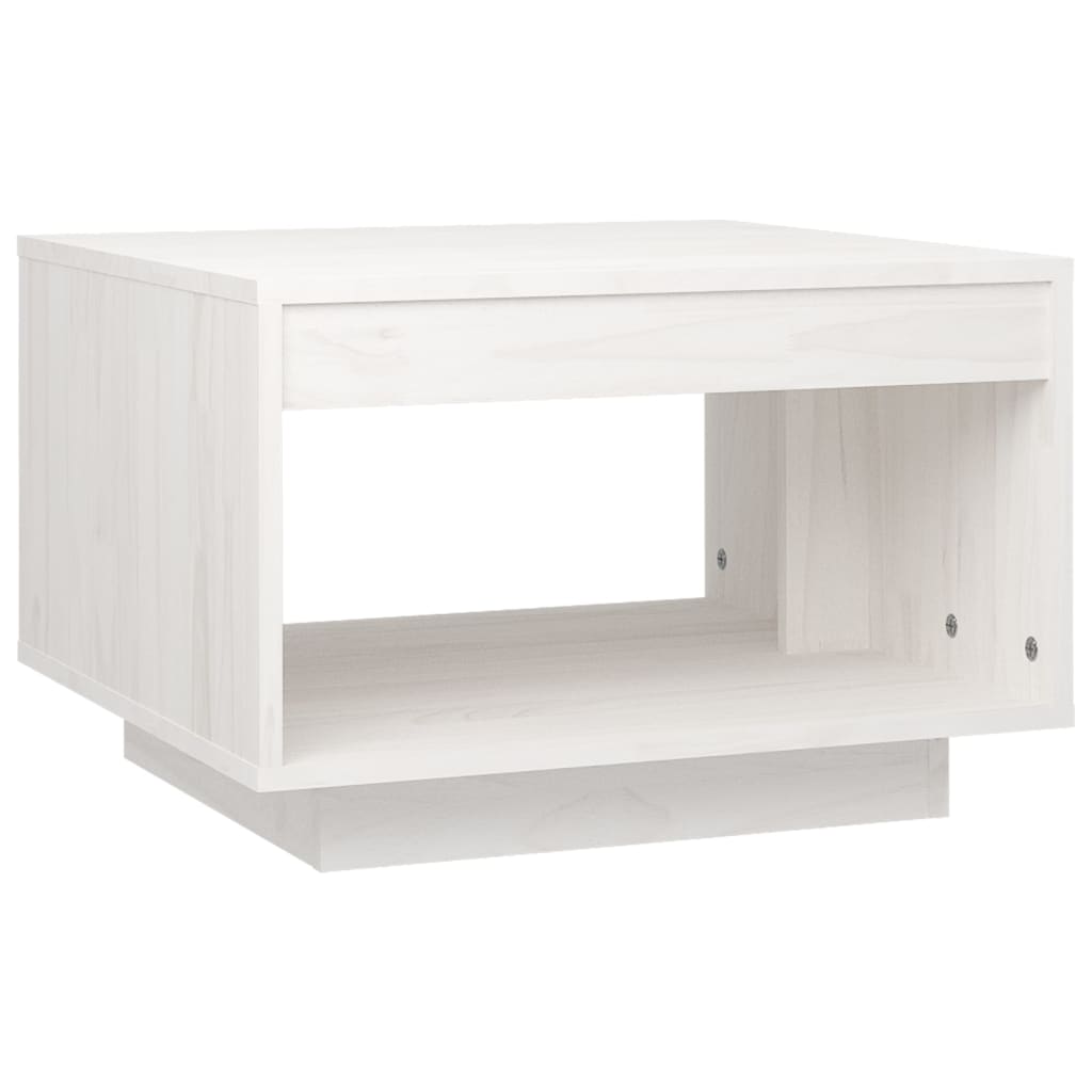 Vidaxl Mesa de Centro de Madera Maciza de Pino 50x50x33,5 Cm - Natural, Blanco, Marrón Miel - Mesita de Salón o Comedor o Auxiliar