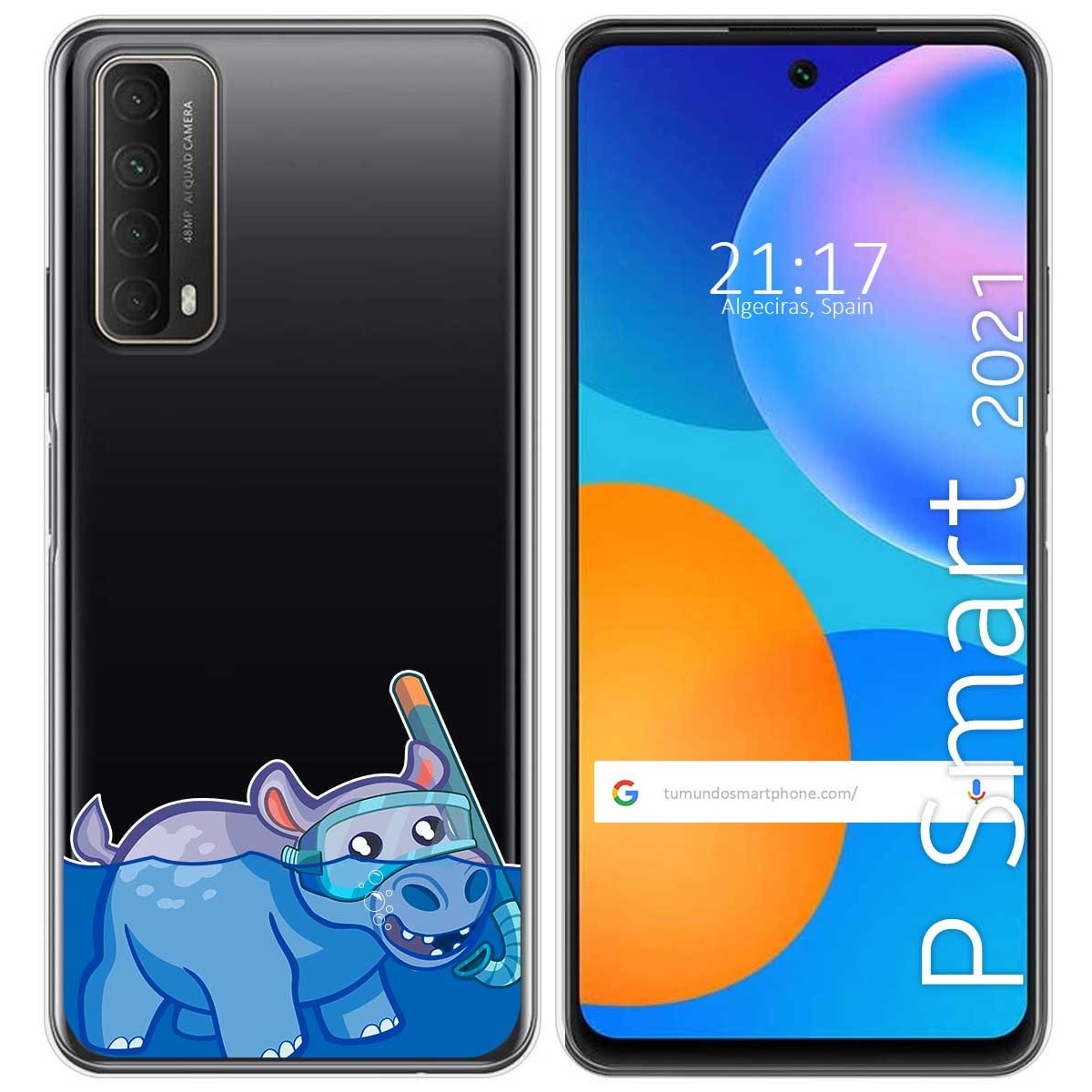 Tumundosmartphone Funda Gel Transparente para Huawei P Smart 2021 diseño Hipo Dibujos