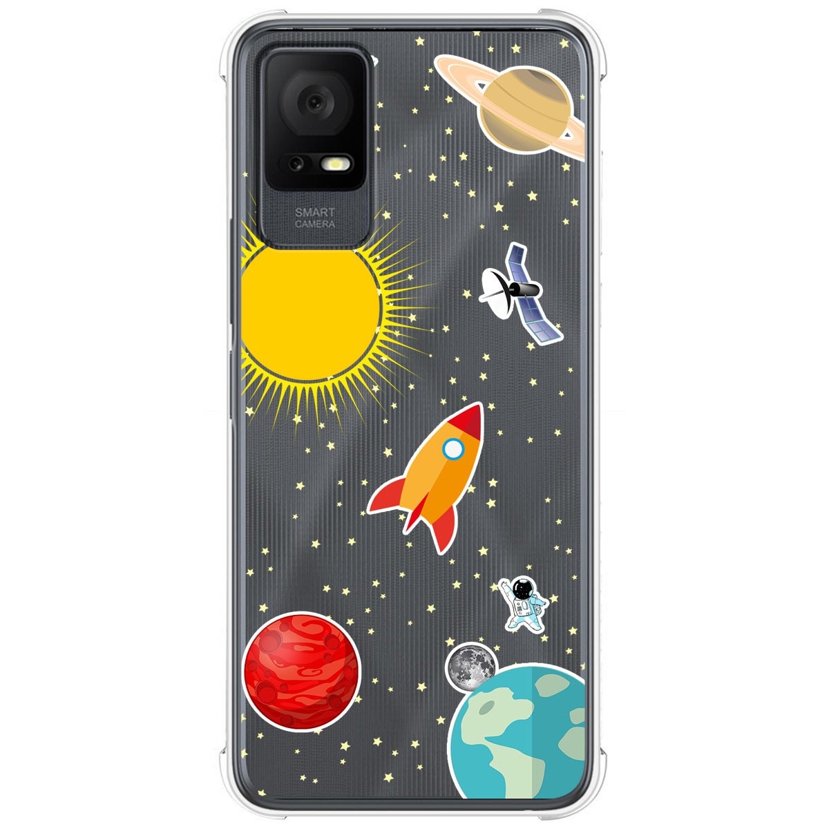 Funda Silicona Antigolpes para TCL 405 diseño Espacio Dibujos