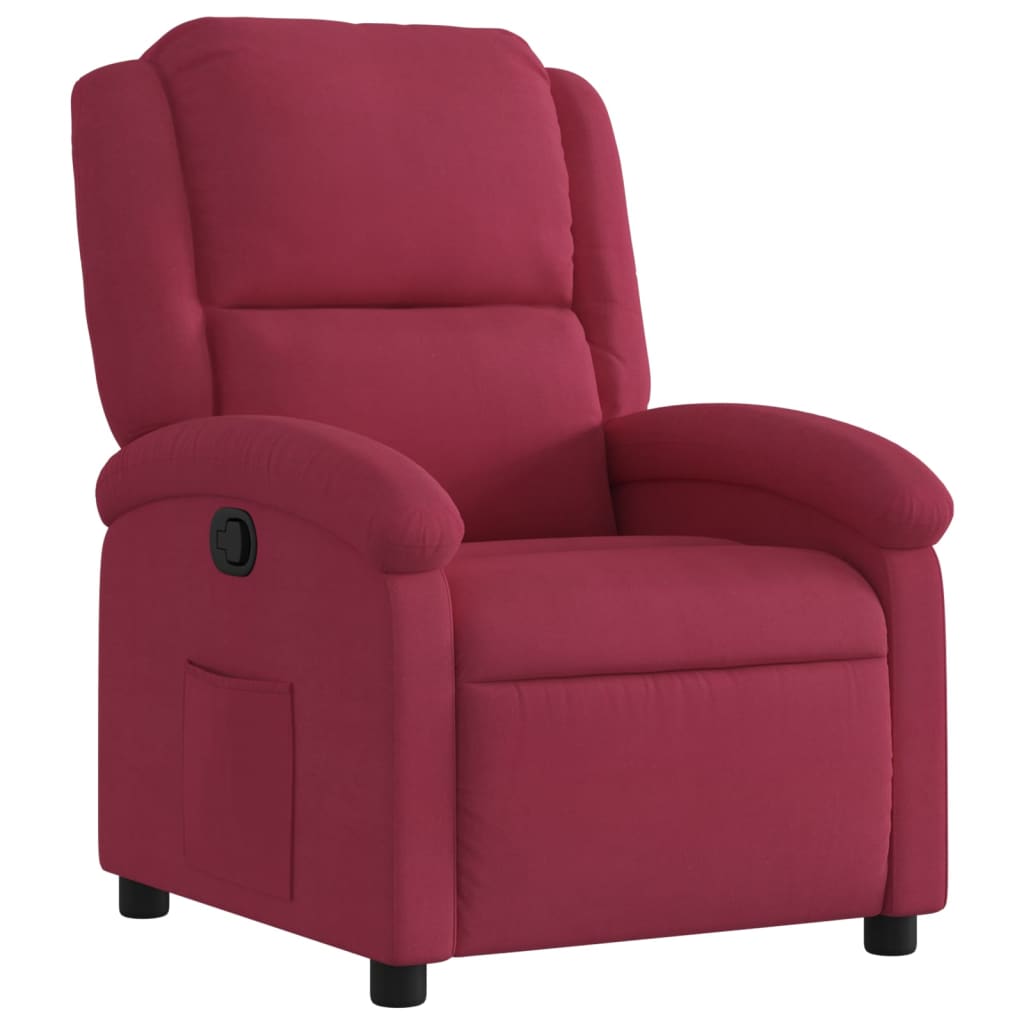 vidaXL Sillón reclinable de terciopelo rojo tinto
