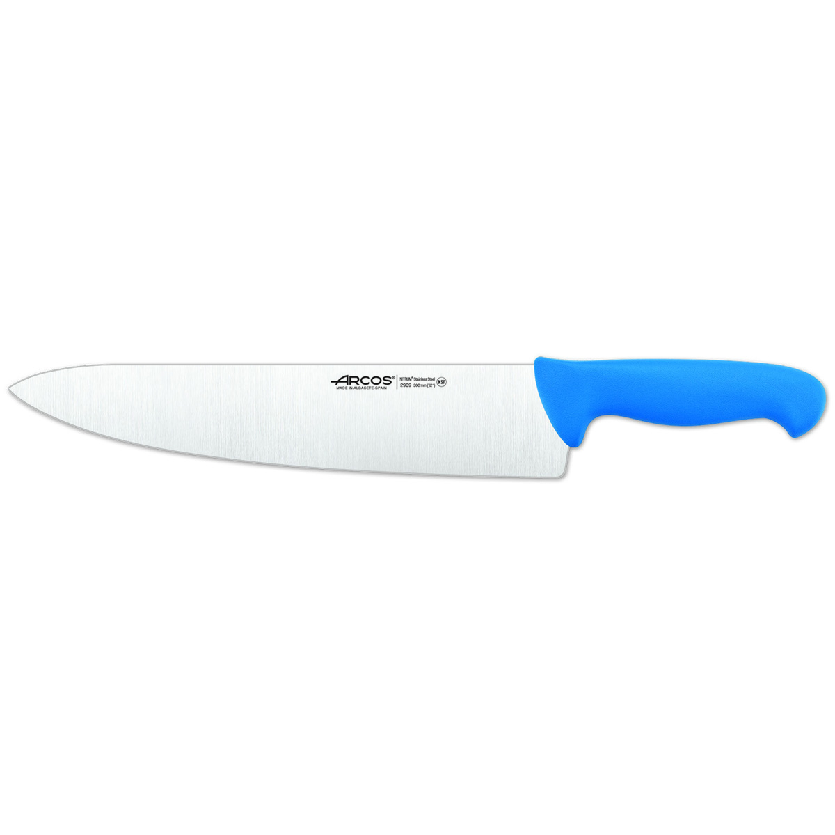 Cuchillo de Cocinero Arcos Colour Prof 290923 de Acero Inoxidable Nitrum y Mango Ergonómico de Polipropileno Azul 30cm