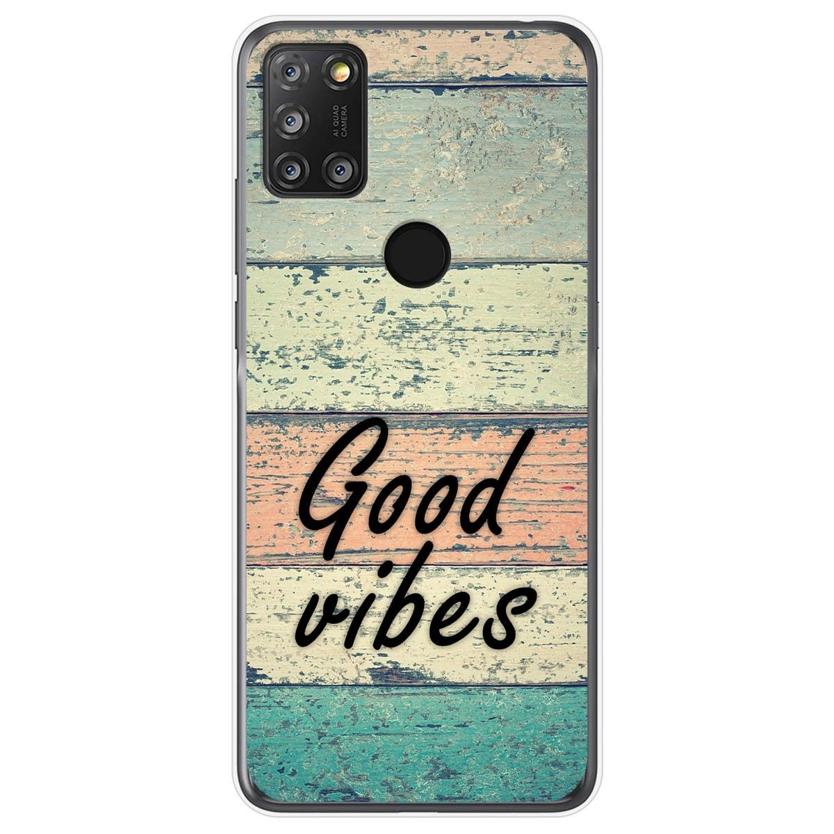 Tumundosmartphone Funda Gel Tpu para Alcatel 3X 4CAM diseño Madera 01 Dibujos