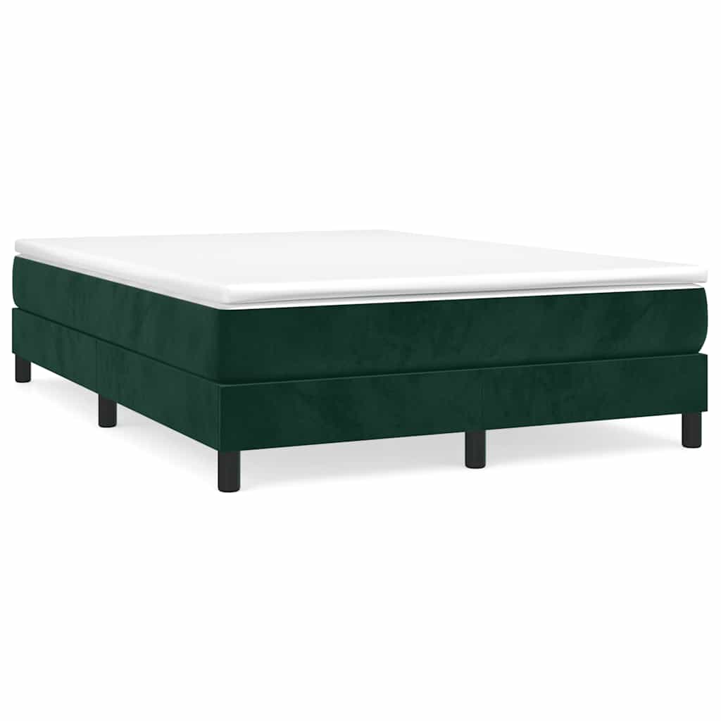 vidaXL Estructura Estructura de cama con somier terciopelo verde oscuro 140x190 cm