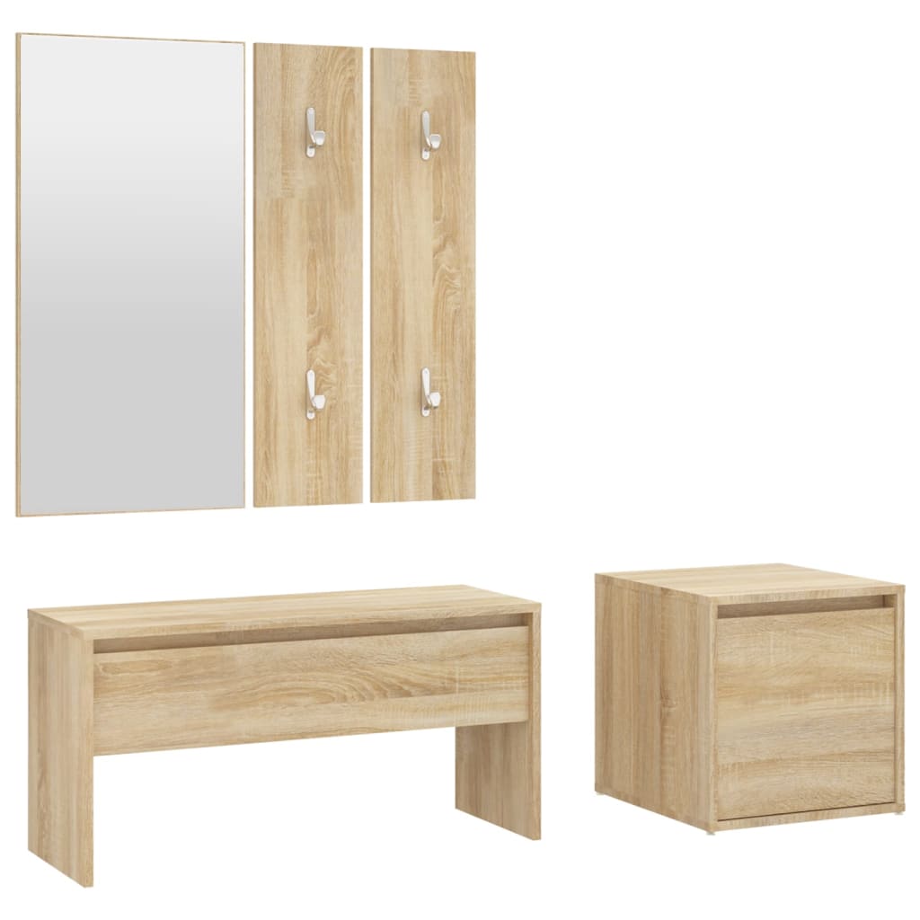 vidaXL Conjunto de muebles de recibidor con cajón 3 pcs