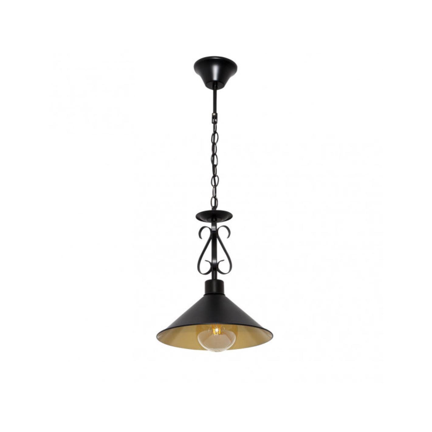 Fabrilamp - Colgante Azalea 1xe27 Negro/oro Regx26x26 Cm