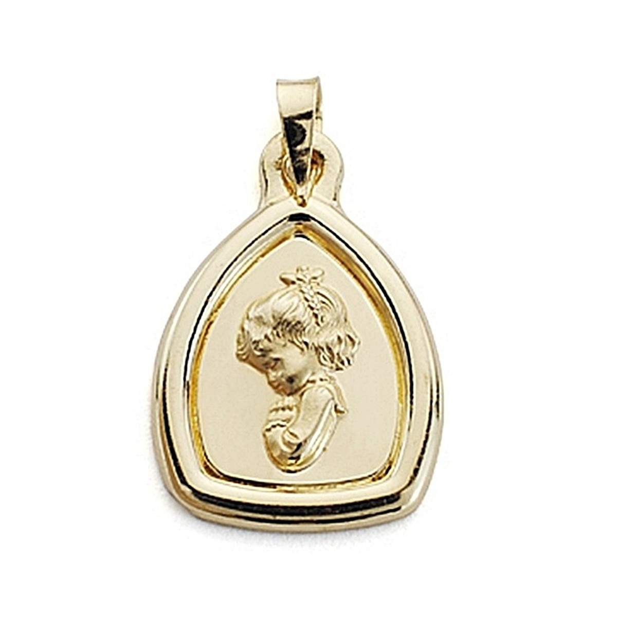 Medalla oro 18k Virgen Nina 24mm. filo liso