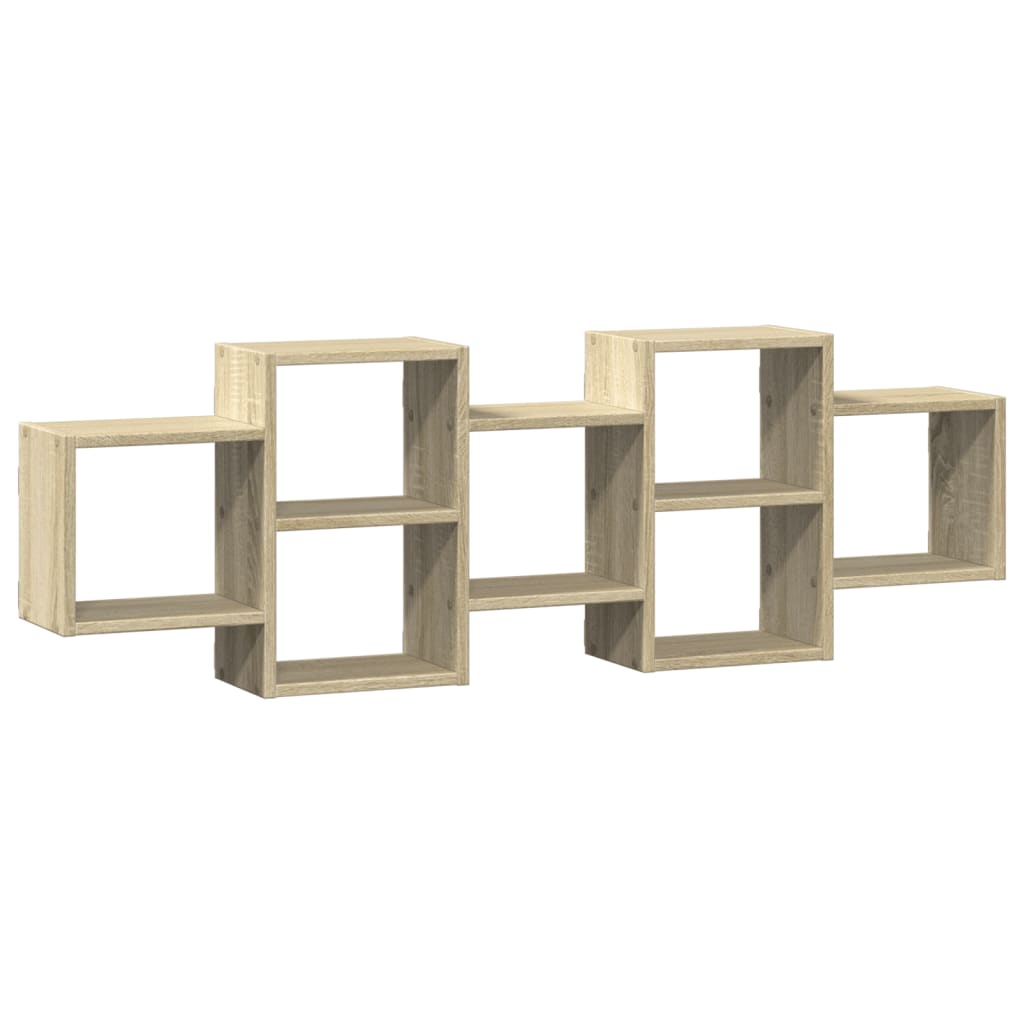 vidaXL Estantería de pared madera de ingeniería 129x18x42 cm Multicolor