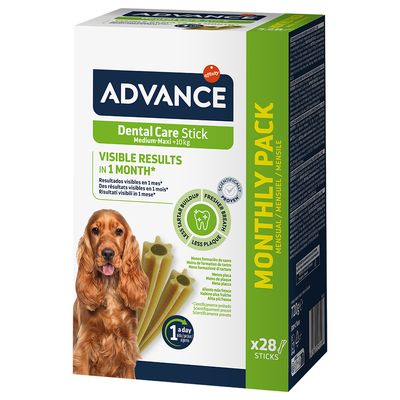 Advance Snacks Dental Care Stick para Perro - 720 gr - Pack 28 días - Mejora la Salud Dental del Perro - Marca Advance