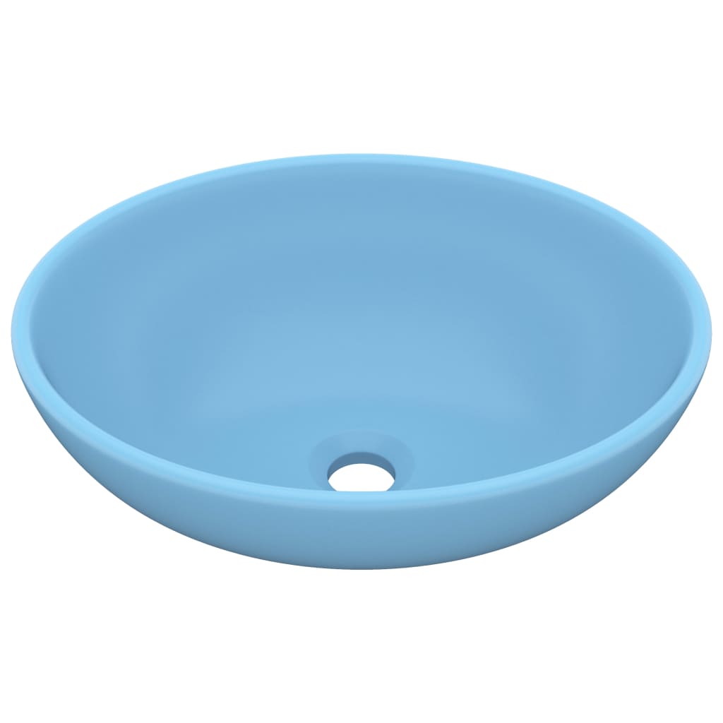 vidaXL Lavabo de lujo ovalado cerámica mate 40x33 cm
