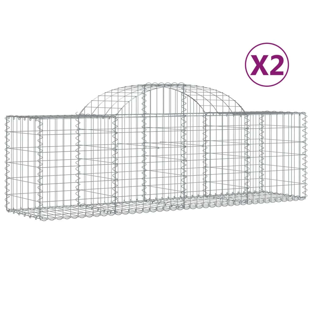 Cestas de Gaviones Vidaxl 2 Uds Hierro Arco 200x30x180/200cm