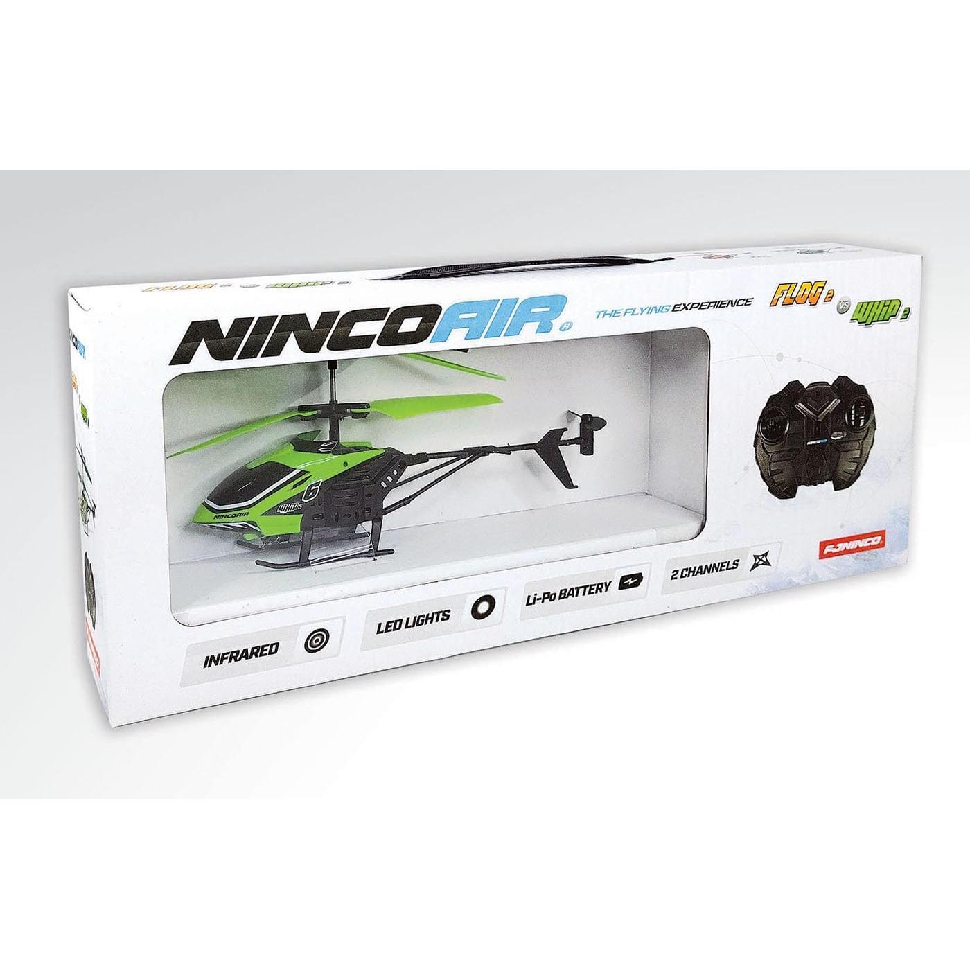 NincoAir - Whip2 Helicóptero de iniciación | Teledirigido con emisora de Infrarrojos y Alta Resistencia a los Golpes y con luz Delantera | A Partir de 8 años (NH90137)