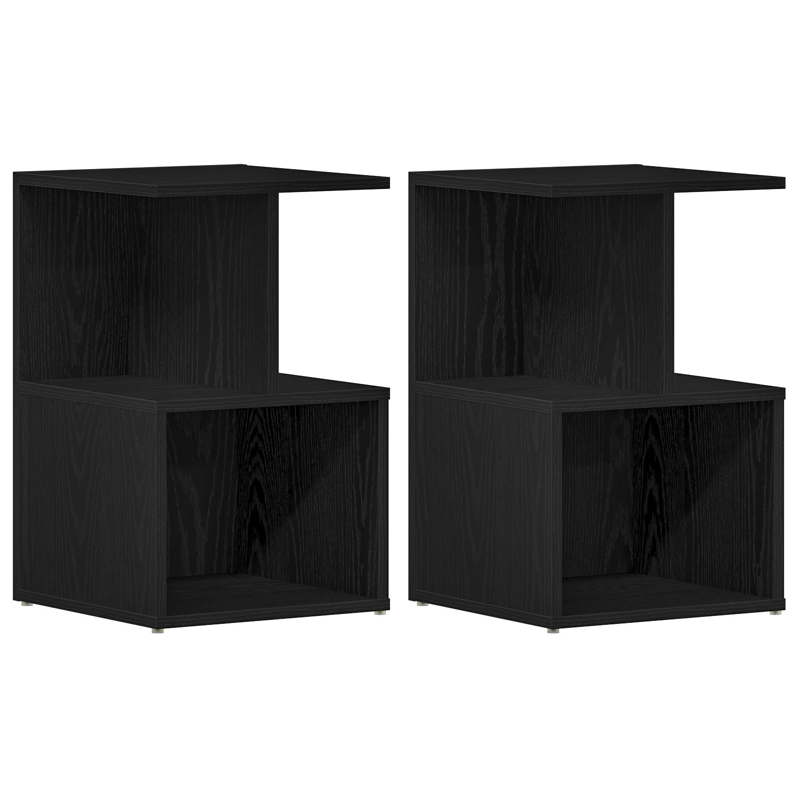 Mesitas de noche vidaXL 2 pcs Negro Roble 35x35x55 cm Madera Compuesta