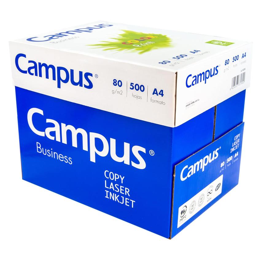 PAPEL A4 CAMPUS 80 GR. CAJA DE 5 PAQUETES 500 HOJAS
